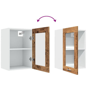 Hängeschrank Lyon Glas Altholz-Optik 40 cm