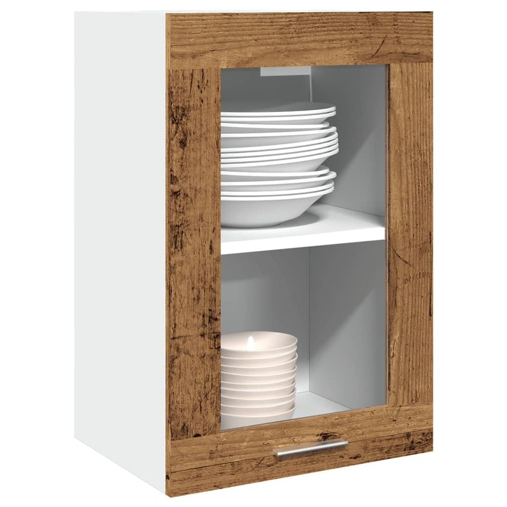 Hängeschrank Lyon Glas Altholz-Optik 40 cm