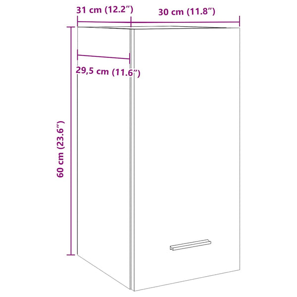 Hängeschrank Lyon Betongrau 30x60 cm