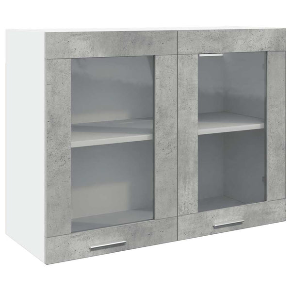 Hängeglasschrank Lyon Betongrau 80 cm