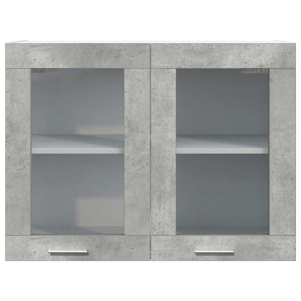 Hängeglasschrank Lyon Betongrau 80 cm