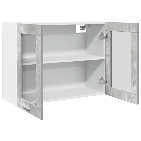 Hängeglasschrank Lyon Betongrau 80 cm