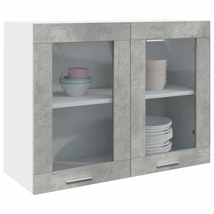 Hängeglasschrank Lyon Betongrau 80 cm
