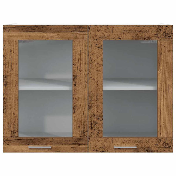 Hängeglasschrank Lyon Altholz-Optik 80 cm