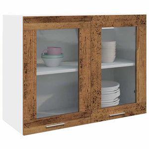 Hängeglasschrank Lyon Altholz-Optik 80 cm