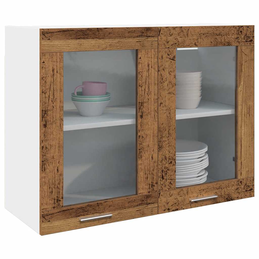 Hängeglasschrank Lyon Altholz-Optik 80 cm