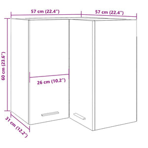 Eck-Hängeschrank Lyon Artisan-Eiche 57x57x60 cm