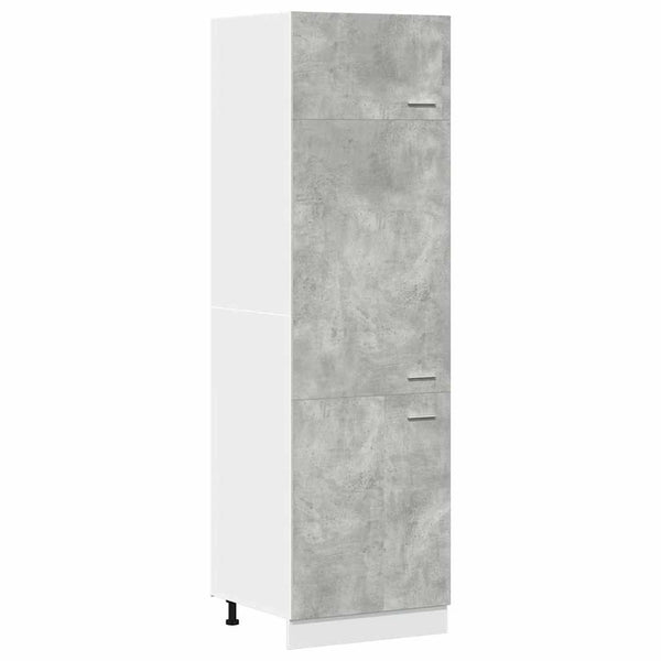 vidaXL Armoire réfrigérateur encastrable Lyon gris béton 60x57x207 cm Aggloméré