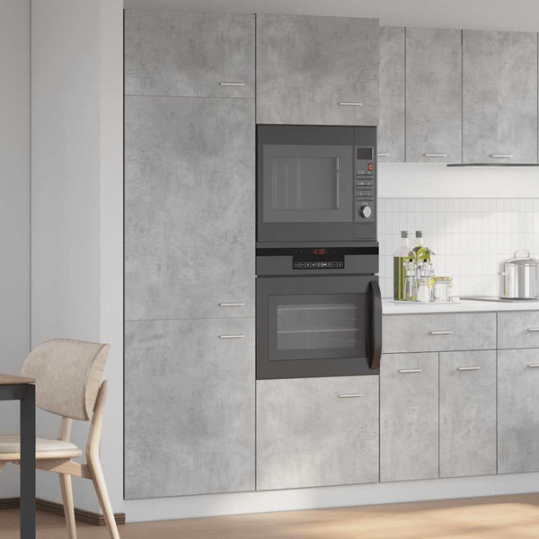 vidaXL Armoire réfrigérateur encastrable Lyon gris béton 60x57x207 cm Aggloméré