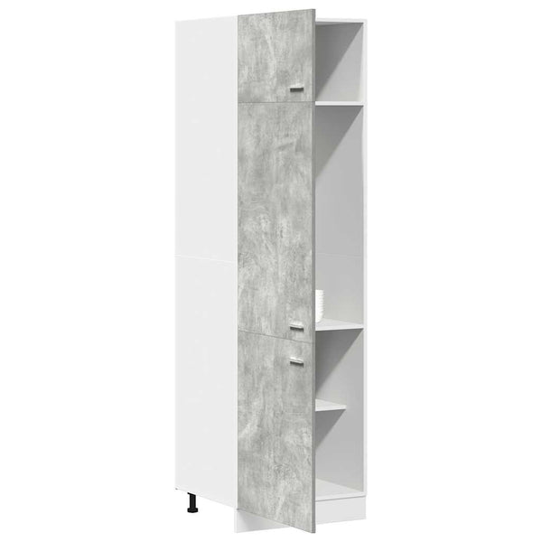 vidaXL Armoire réfrigérateur encastrable Lyon gris béton 60x57x207 cm Aggloméré