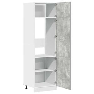 vidaXL Armoire réfrigérateur encastrable Lyon gris béton 60x57x207 cm Aggloméré