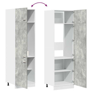 vidaXL Armoire réfrigérateur encastrable Lyon gris béton 60x57x207 cm Aggloméré