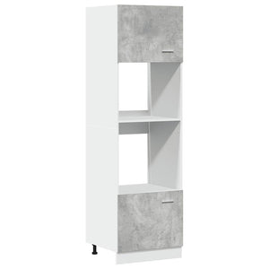 Mikrowellenumbauschrank Lyon Betongrau 60x207 cm