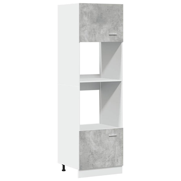 Mikrowellenumbauschrank Lyon Betongrau 60x207 cm