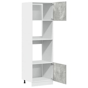 Mikrowellenumbauschrank Lyon Betongrau 60x207 cm