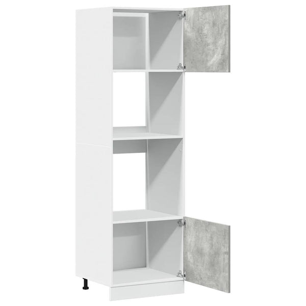 Mikrowellenumbauschrank Lyon Betongrau 60x207 cm