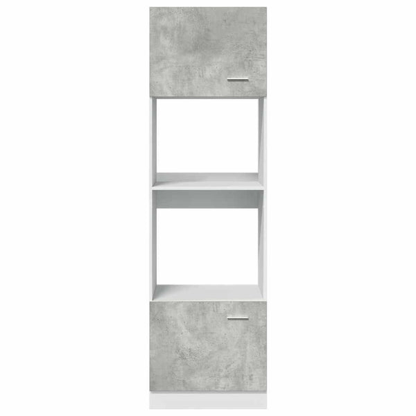 Mikrowellenumbauschrank Lyon Betongrau 60x207 cm