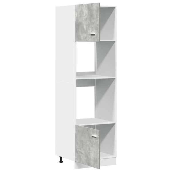 Mikrowellenumbauschrank Lyon Betongrau 60x207 cm