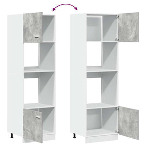 Mikrowellenumbauschrank Lyon Betongrau 60x207 cm