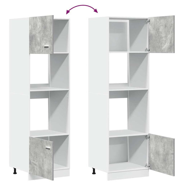 Mikrowellenumbauschrank Lyon Betongrau 60x207 cm