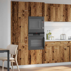 vidaXL Meuble micro-ondes Lyon aspect bois de récupération 60x57x207 cm en bois d'ingénierie