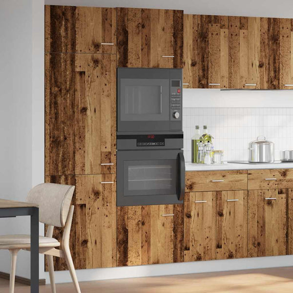 vidaXL Meuble micro-ondes Lyon aspect bois de récupération 60x57x207 cm en bois d'ingénierie