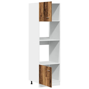 vidaXL Meuble micro-ondes Lyon aspect bois de récupération 60x57x207 cm en bois d'ingénierie