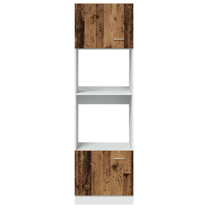 vidaXL Meuble micro-ondes Lyon aspect bois de récupération 60x57x207 cm en bois d'ingénierie