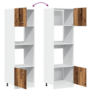 vidaXL Meuble micro-ondes Lyon aspect bois de récupération 60x57x207 cm en bois d'ingénierie