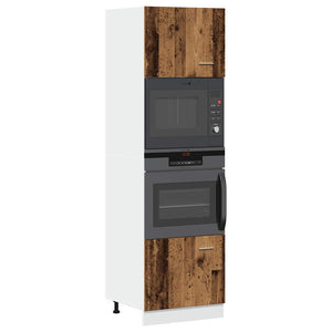 vidaXL Meuble micro-ondes Lyon aspect bois de récupération 60x57x207 cm en bois d'ingénierie