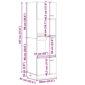 Mikrowellenschrank Lyon Artisan Eiche 60x207 cm