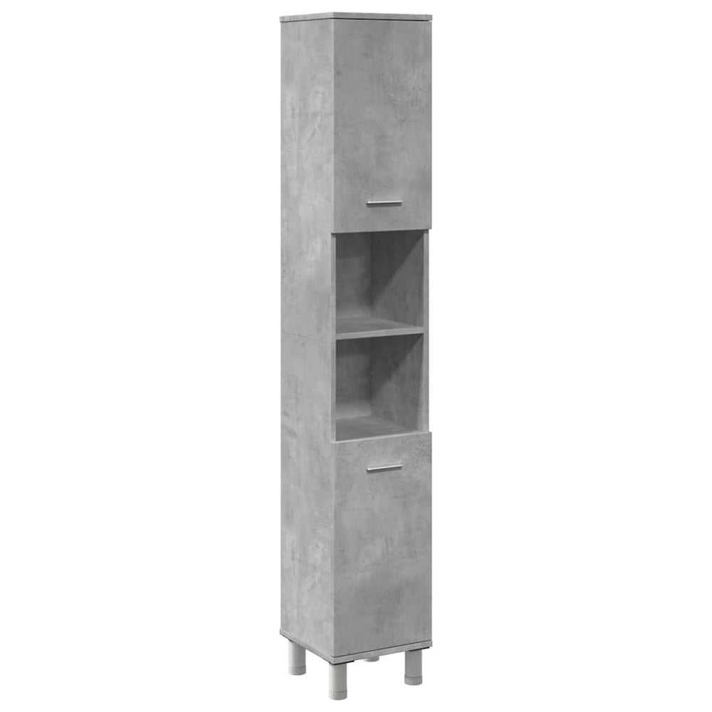 Betongrauer Badezimmerschrank 30x30x179 cm