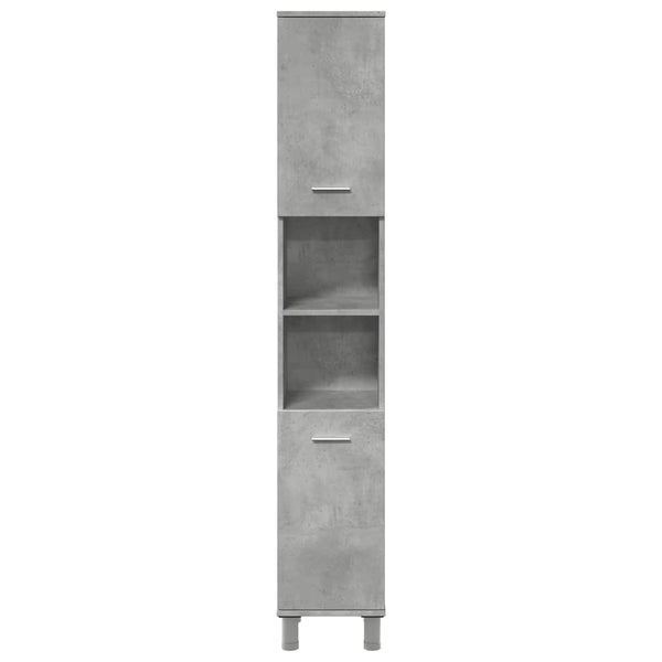 Betongrauer Badezimmerschrank 30x30x179 cm
