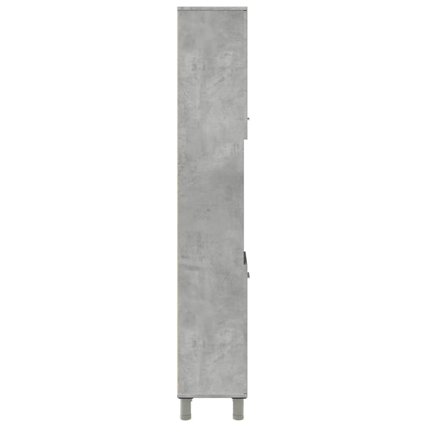 Betongrauer Badezimmerschrank 30x30x179 cm