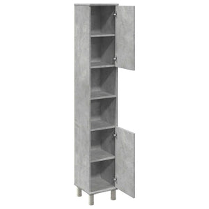 Betongrauer Badezimmerschrank 30x30x179 cm