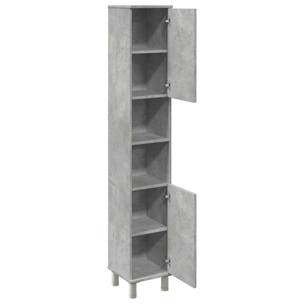 Betongrauer Badezimmerschrank 30x30x179 cm