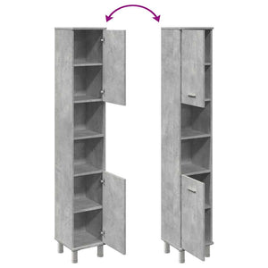 Betongrauer Badezimmerschrank 30x30x179 cm