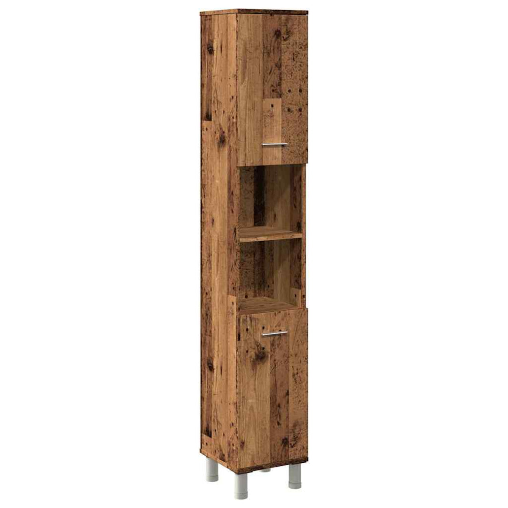 Badschrank Altholz-Optik, 30x30x179 cm