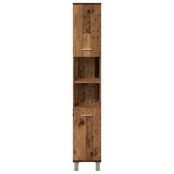 Badschrank Altholz-Optik, 30x30x179 cm