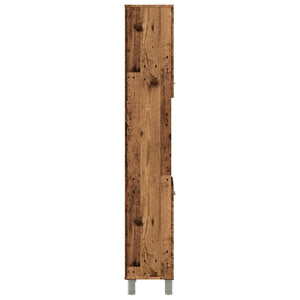 Badschrank Altholz-Optik, 30x30x179 cm