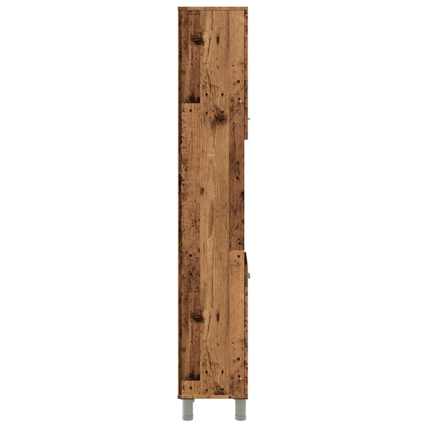 Badschrank Altholz-Optik, 30x30x179 cm