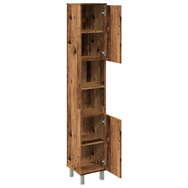 Badschrank Altholz-Optik, 30x30x179 cm