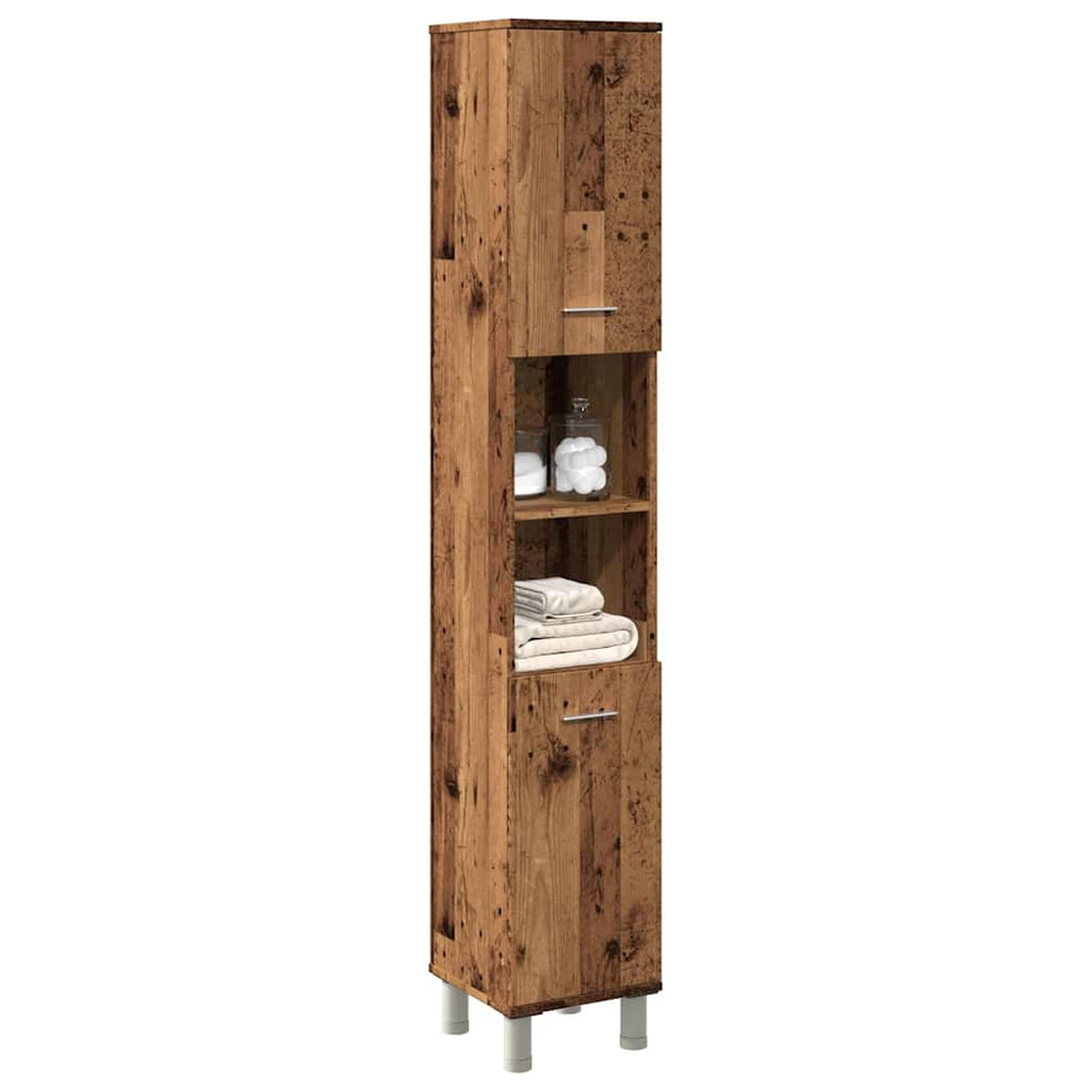Badschrank Altholz-Optik, 30x30x179 cm