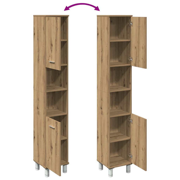 Badschrank Artisan Eiche 30x30x179 cm