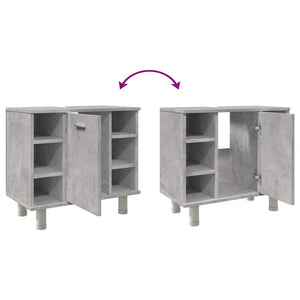 Betongrauer Badezimmerschrank 60 cm
