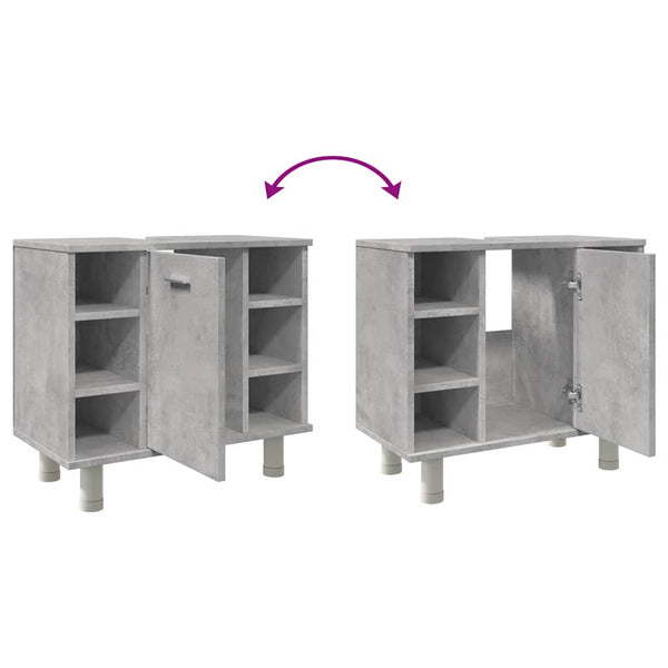 Betongrauer Badezimmerschrank 60 cm