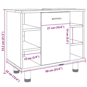 Badschrank Altholz Optik, 60 cm