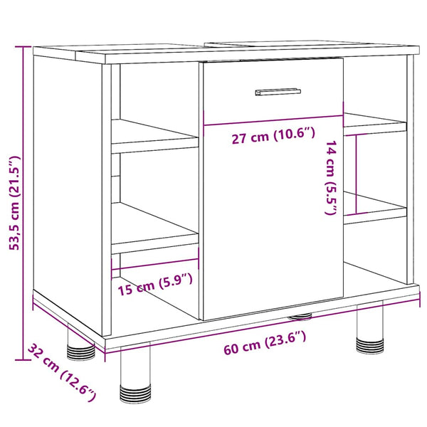Badschrank Artisan Eiche, 60 cm