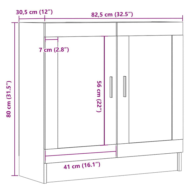 Bücherschrank Altholz-Optik, 82,5 cm