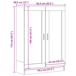 Bücherschrank Altholz-Optik, 115 cm hoch